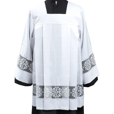 Roquete branco com puntilla IHS