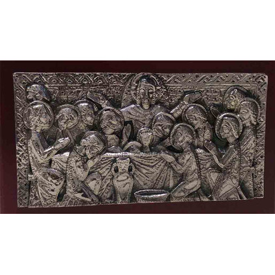 Sagrario de madeira e metal da Última Ceia