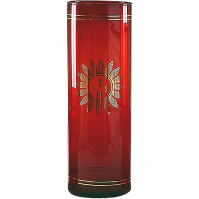 Vaso del Santíssimo de cristal vermelho | 8 Ø
