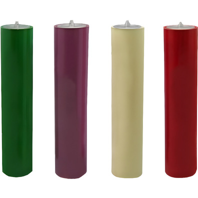 Velas de cera líquida para Advento | Quatro cores | 25 cm.