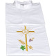 Alba branco com Cruz, IHS, espigas e uvas bordadas