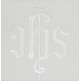 Conjunto de altar com IHS bordado em fio branco
