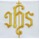 Conjunto de altar com IHS bordado com fio dourado