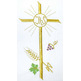 Alba branco com Cruz, IHS, espigas e uvas bordadas