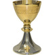 Cáliz com banho prateado e banho dourado