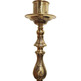 Candeleiro de pé em bronze com base triangular