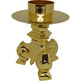Candeleiro de pé de bronze com vela de 8 cm.
