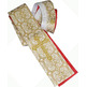 Capa pluvial de tecido brocada e veludo beige