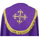 Capa pluvial com Cruz bordada em fio de ouro morado