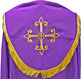 Capa pluvial de poliéster com fleco dourado roxo