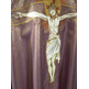 Casulla bordado Cristo na Cruz Morado