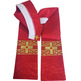 Casulla damasco com galão central dorado vermelho