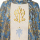 Casula mariana com estolon central bordado azul