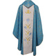 Casulla mariana com estolon central bordado azul