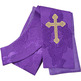 Casulla bordada no pescoço e estolon central morado