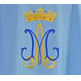 Casulla mariana com emblema e coroa bordadas