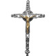 Cruz processional cromada com Cristo dourado