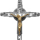 Cruz processional cromada com Cristo dourado