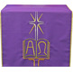 Cubre ambón bordado Alfa e Omega morado