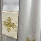 Estola de diácono de damasco e veludo branco