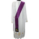 Estola de diácono de damasco e veludo morado