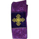Estola de diácono de damasco e veludo morado