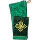 Estola de diácono de damasco e veludo verde