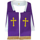 Estola reversível com Cruz bordada branca / roxo
