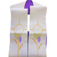 Estola litúrgica bordada com IHS | Reversível branco / roxo