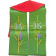 Estola litúrgica bordada com IHS | Reversível vermelho / verde