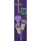 Estolon reversível com Cruz de Jerusalém branca / morado