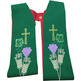Estolon reversível com Cruz de Jerusalém vermelho / verde