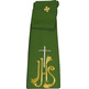 Estola com IHS e Cruz bordada verde
