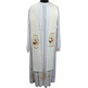 Estola sacerdotal com bordado franciscano beige