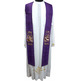 Estola sacerdotal com bordado franciscano morado