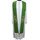 Estola sacerdotal com bordado franciscano verde