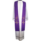 Estola sacerdotal reversível com bordados branco / morado
