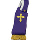 Estola com Cruzes e fleco dourado roxo
