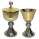 Minicopão de metal bicolor com banho de ouro azul