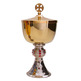Minicopão de metal bicolor com banho de ouro vermelho