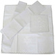 Conjunto de altar com IHS bordado em fio branco
