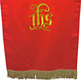 Paño cobre atril com IHS bordado vermelho