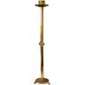 Candelero de pie con base y bandeja decoradas dorado 
